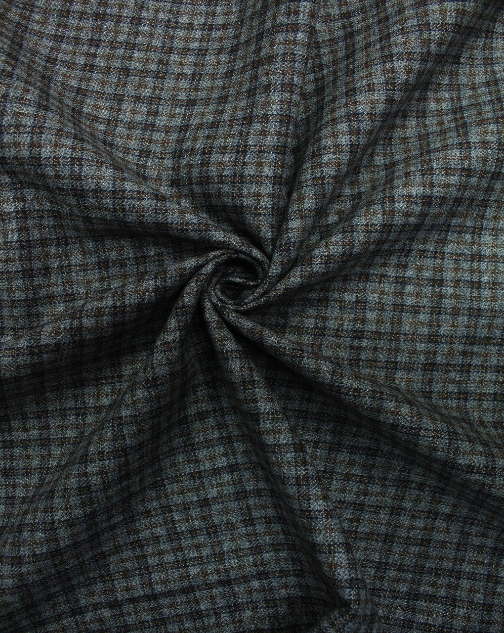 Black And Silver Checks Woolen Tweed Fabric