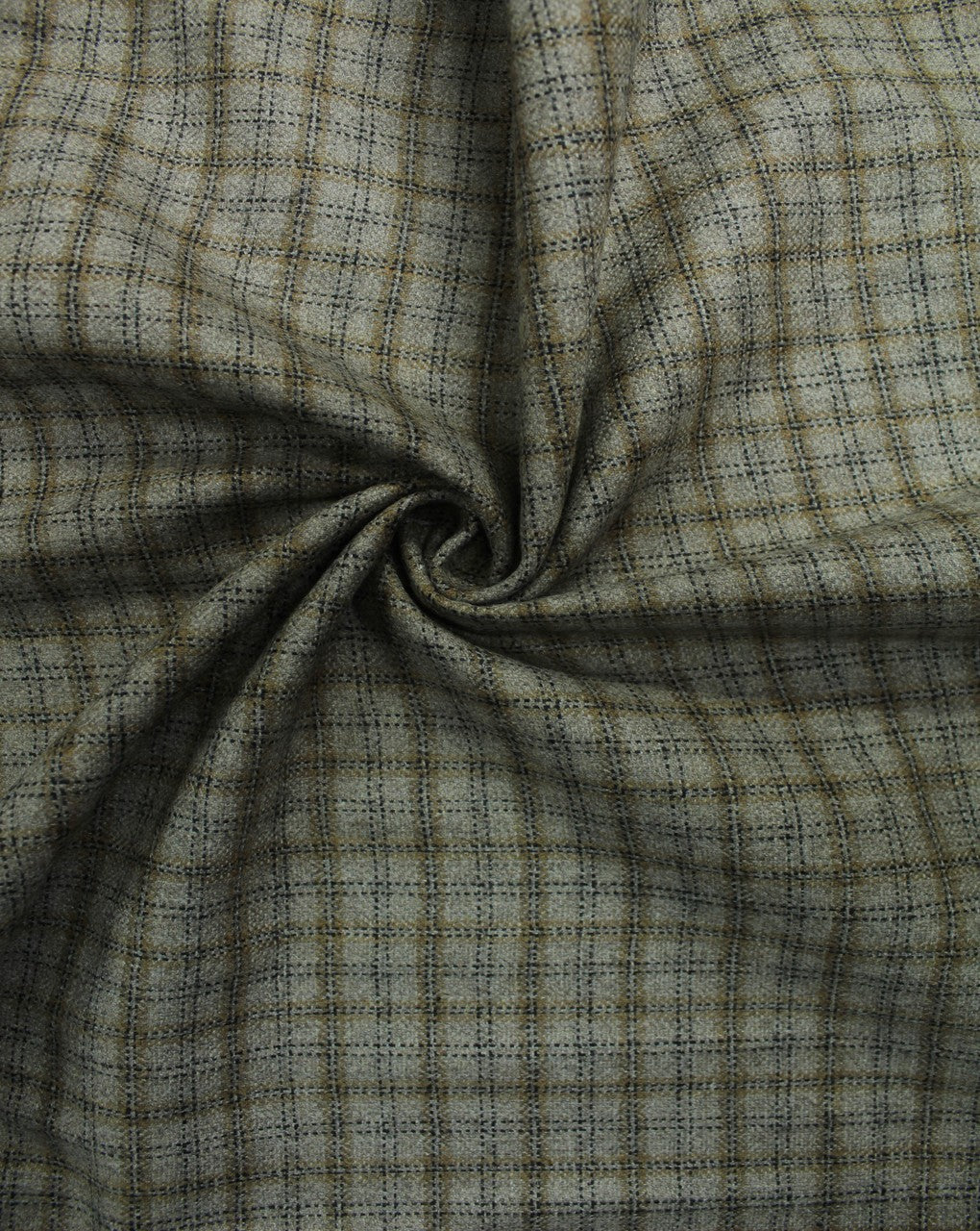 Grey And Black Checks Design Woolen Tweed Fabric