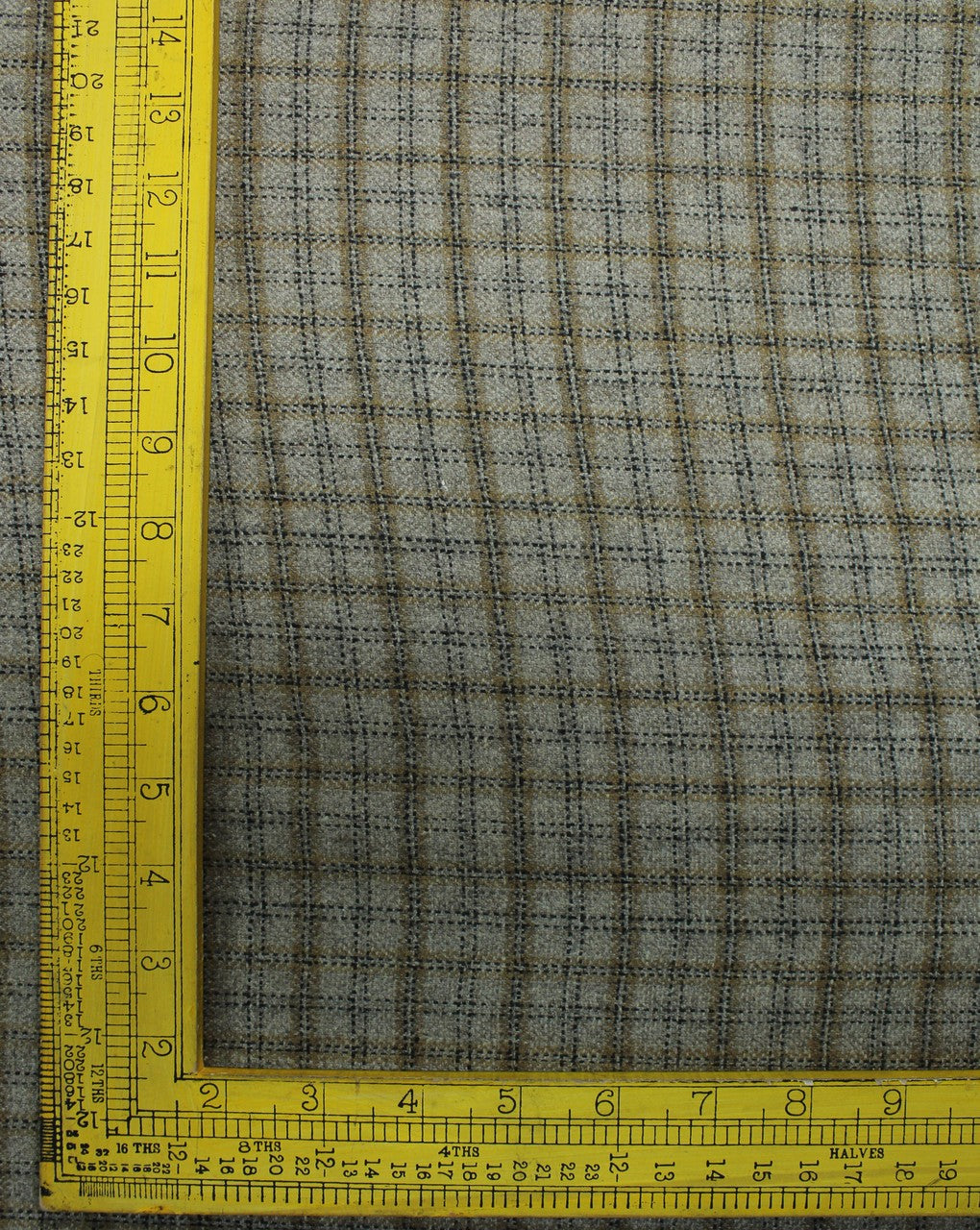 Grey And Black Checks Design Woolen Tweed Fabric