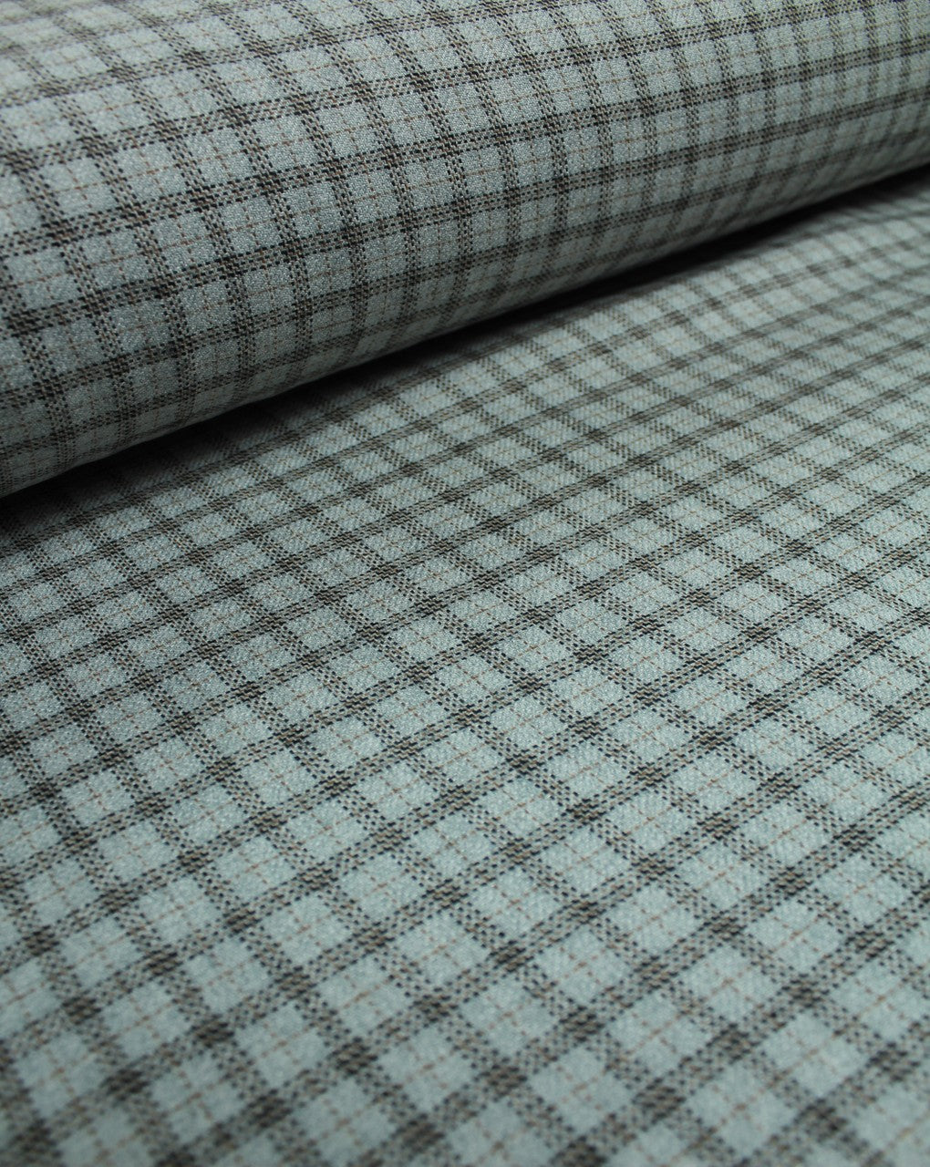 Silver And Black Checks Woolen Tweed Fabric