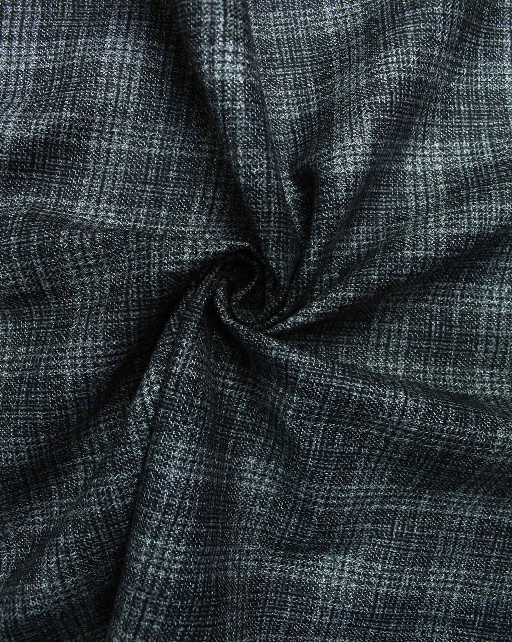 White And Black Checks Design Woolen Tweed Fabric