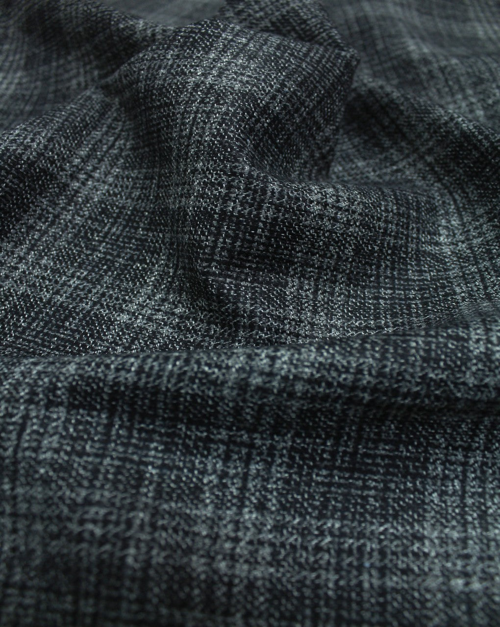 White And Black Checks Design Woolen Tweed Fabric