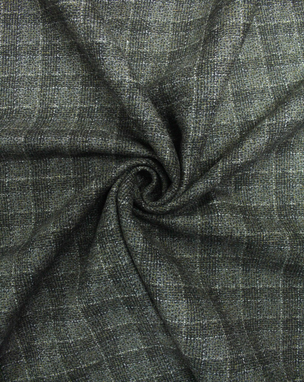 Grey And Black Checks Design Woolen Tweed Fabric