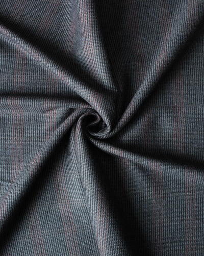 Green And Red Checks Polyester Woolen Fabric