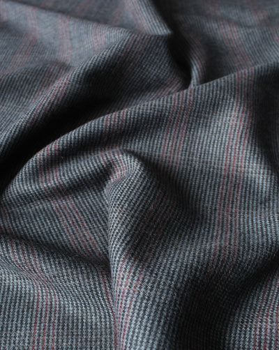 Green And Red Checks Polyester Woolen Fabric