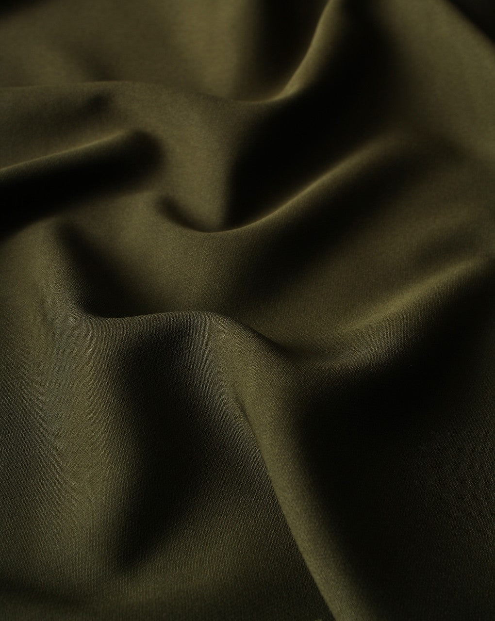 Plain Mehndi Green Polyester Crepe Fabric
