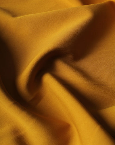 Plain Mustard Polyester Crepe Fabric