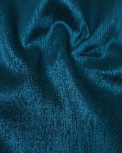 Plain Teal Poly Dupion Fabric