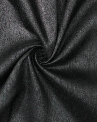 Plain Black Poly Dupion Fabric