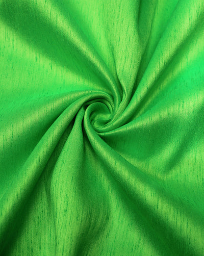 Plain Neon Green Poly Dupion Fabric