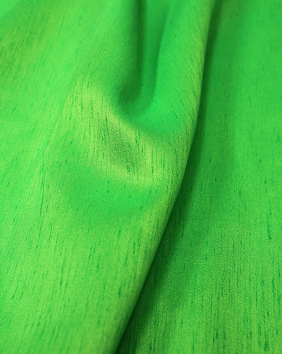 Plain Neon Green Poly Dupion Fabric