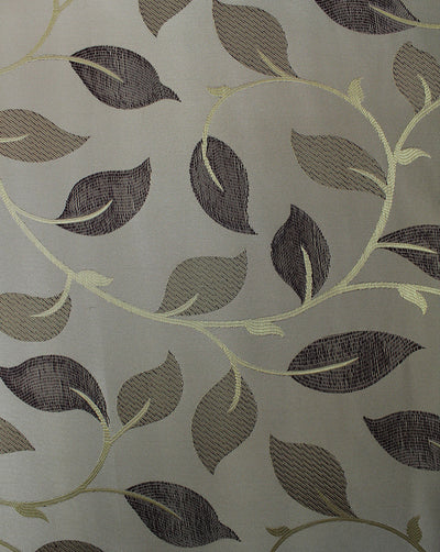 Golden Leaf Design Polyester Dupion Jacquard Fabric