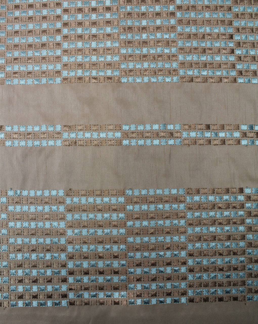 Polyester Dupion Embroidered Fabric
