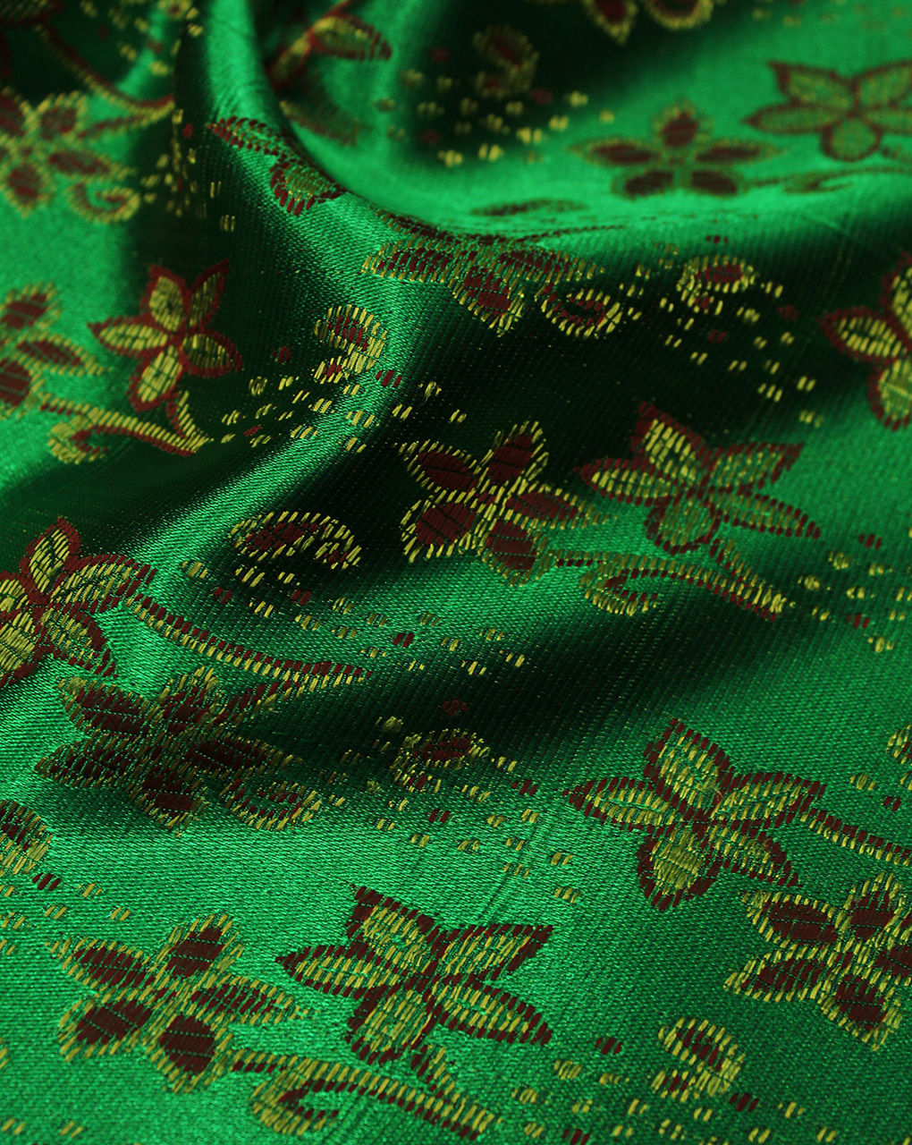Multicolor Floral Design Polyester Dupion Jacquard Fabric