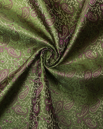 Multicolor Paisely Design Polyester Dupion Jacquard Fabric