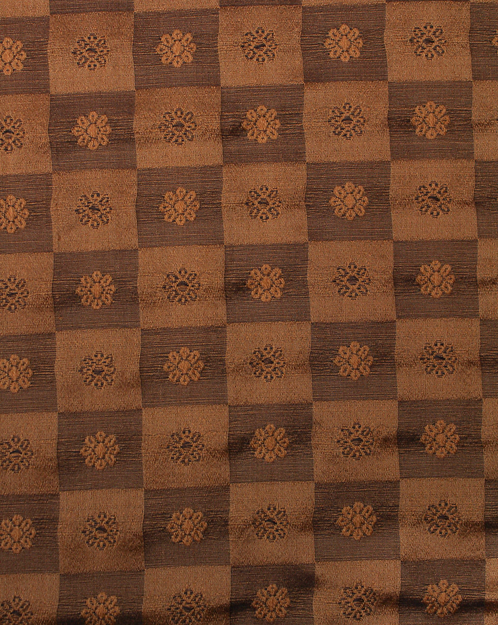 Light Brown Abstract Design Polyester Dupion Embroidery Fabric