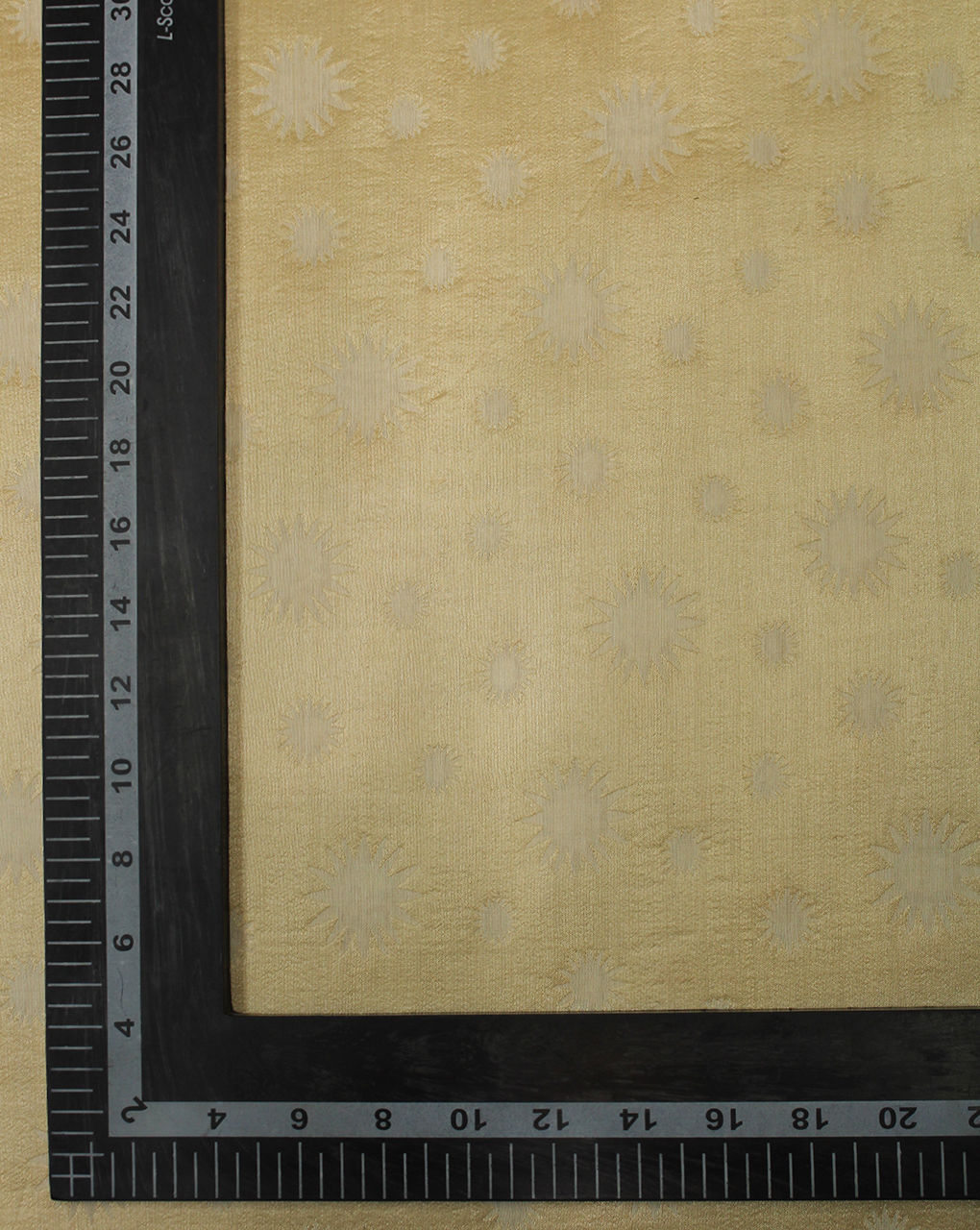 Light Golden Floral Design Polyester Dupion Jacquard Fabric
