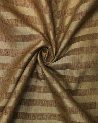 Beige Stripes Design Polyester Dupion Embroidery Fabric
