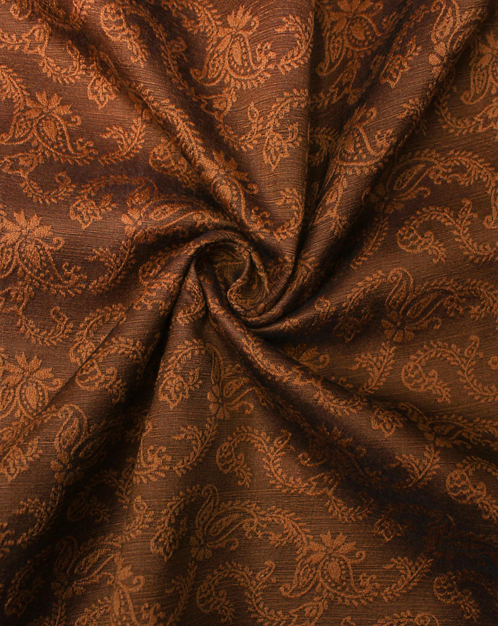 Dark Beige Abstract Design Polyester Dupion Jacquard Fabric