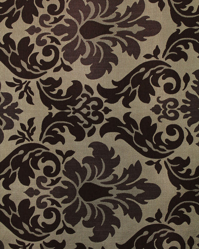 Dark Brown Abstract Design Polyester Dupion Jacquard Fabric