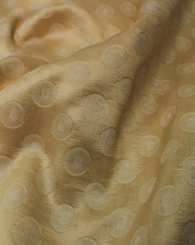 Beige Circle Design Polyester Dupion Jacquard Fabric