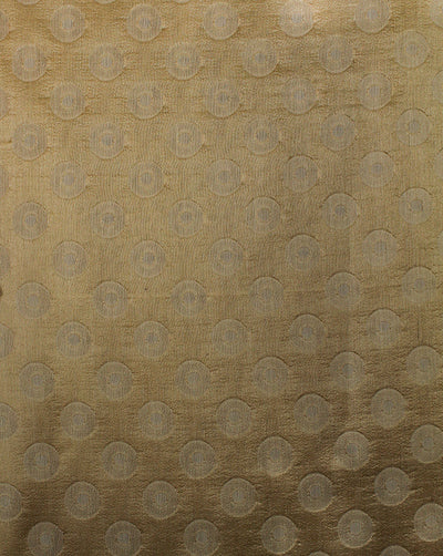 Beige Circle Design Polyester Dupion Jacquard Fabric