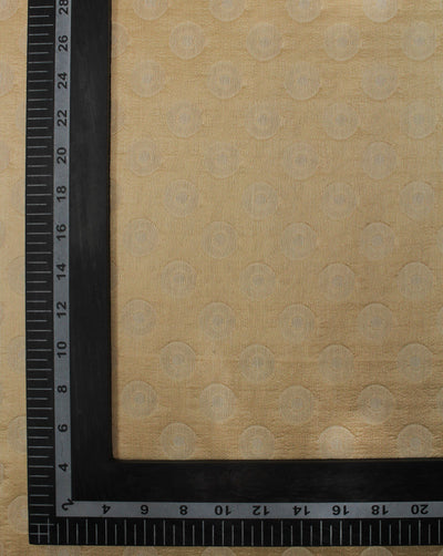 Beige Circle Design Polyester Dupion Jacquard Fabric