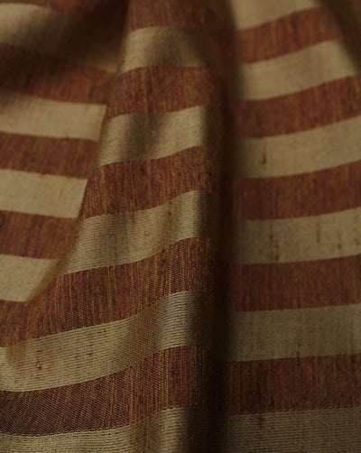 Orange Stripes Design Polyester Dupion Jacquard Fabric