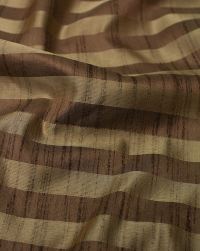 Gold Metallic Stripes Design Polyester Dupion Jacquard Fabric