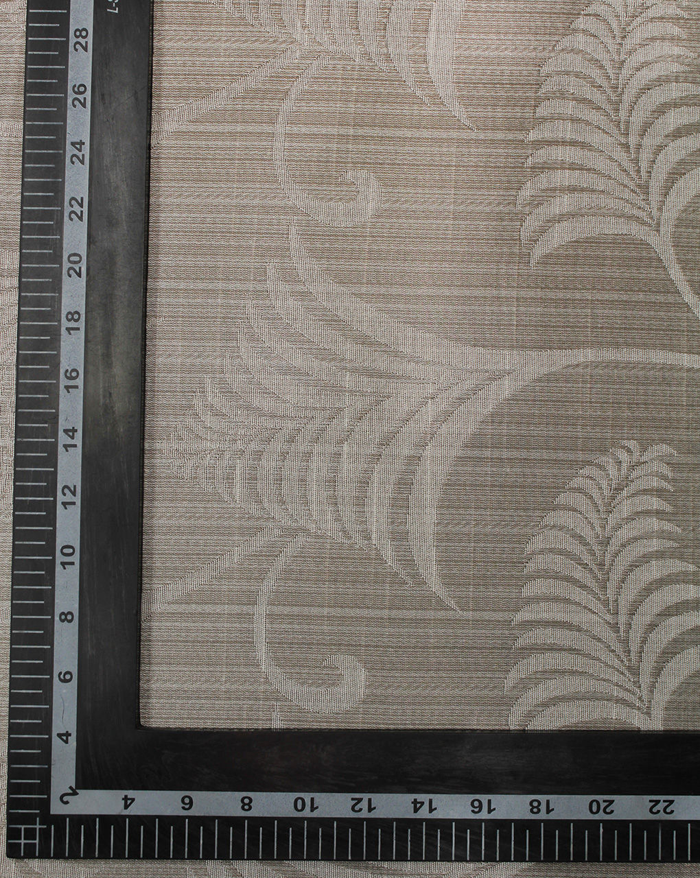 Grey Leaf Design Polyester Dupion Jacquard Fabric