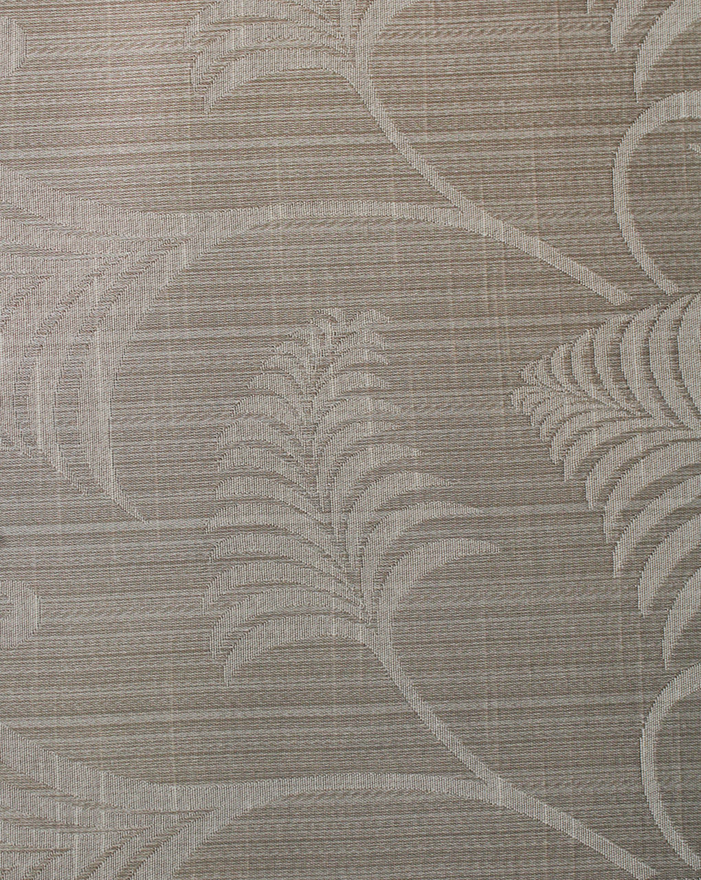 Grey Leaf Design Polyester Dupion Jacquard Fabric