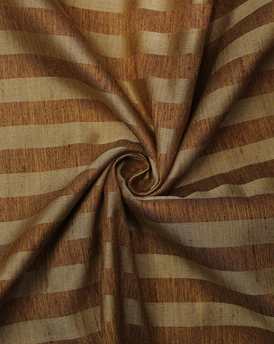 Beige Stripes Design Polyester Dupion Jacquard Fabric