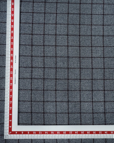 Checks Woolen Tweed Fabric ( Width 54 Inches )