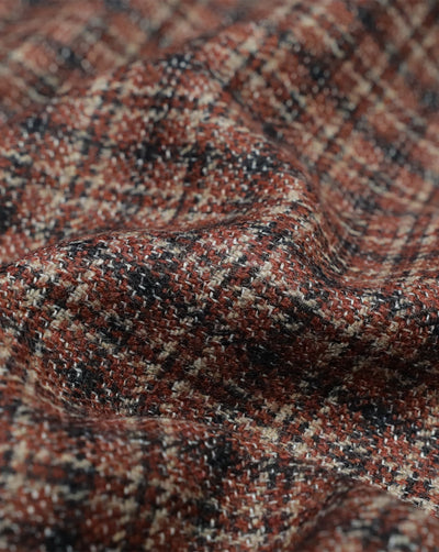 CHECKS WOOLEN TWEED FABRIC ( WIDTH 54 INCHES )