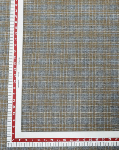 CHECKS WOOLEN TWEED FABRIC ( WIDTH 54 INCHES )