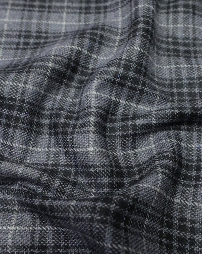 CHECKS WOOLEN TWEED FABRIC ( WIDTH 54 INCHES )