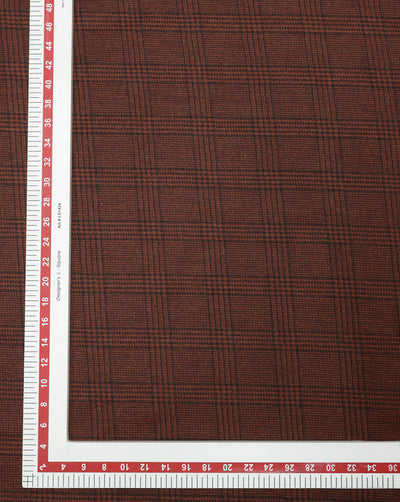 CHECKS WOOLEN TWEED FABRIC ( WIDTH 54 INCHES )