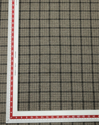 CHECKS WOOLEN TWEED FABRIC ( WIDTH 54 INCHES )