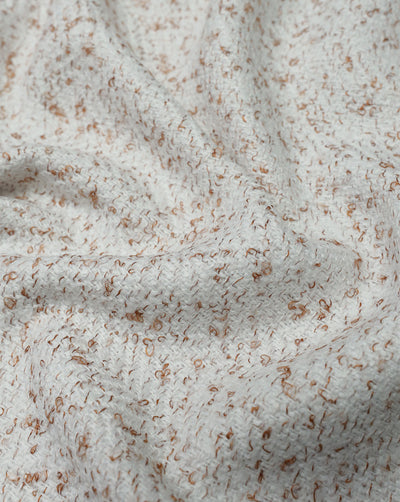 WHITE WOOLEN TWEED FABRIC ( WIDTH 54 INCHES )
