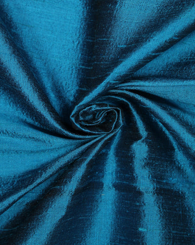 Blue Plain Raw Silk Fabric