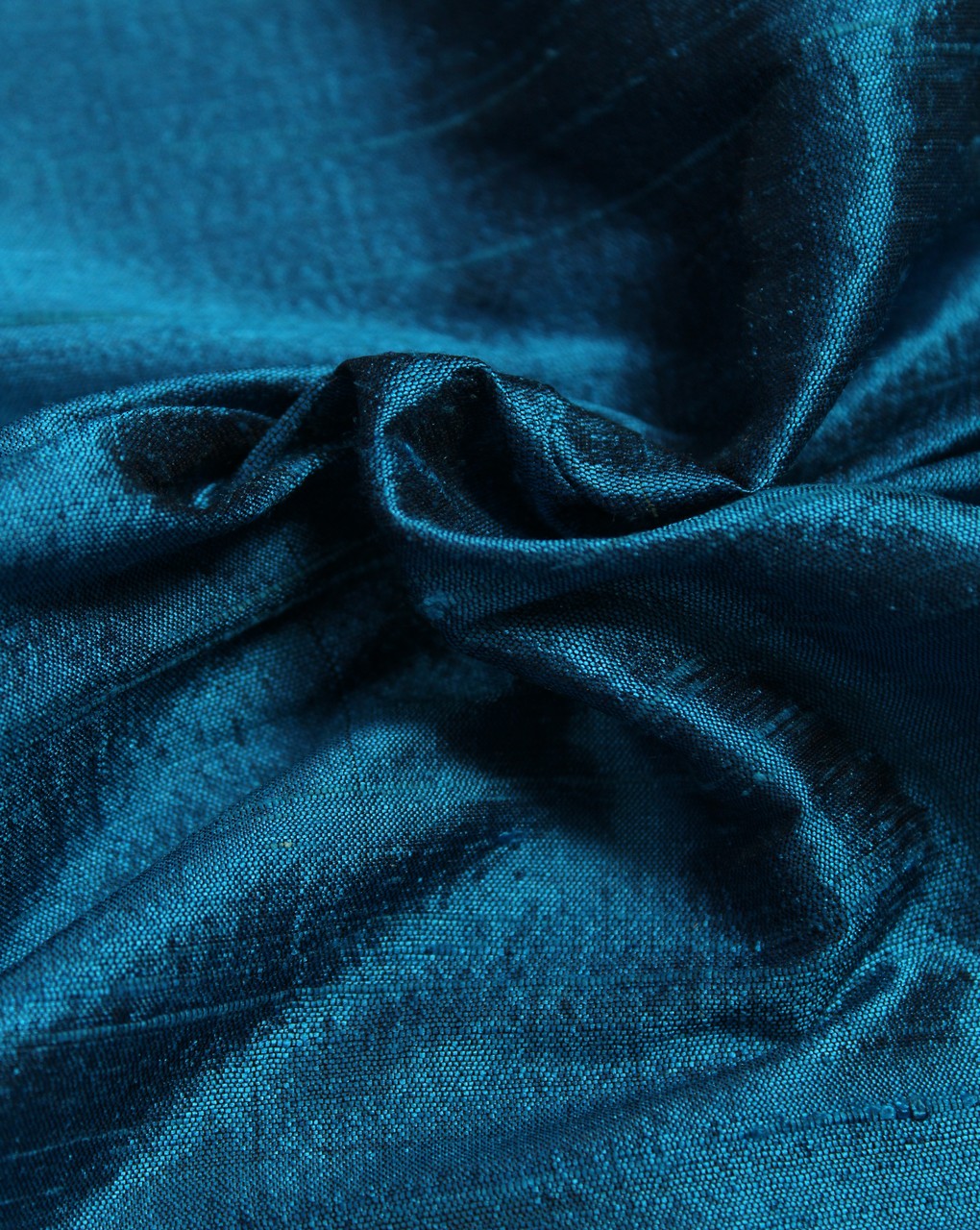 Blue Plain Raw Silk Fabric