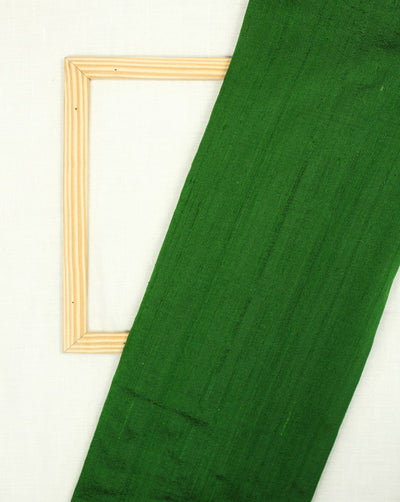 Dark Green Plain Raw Silk Fabric
