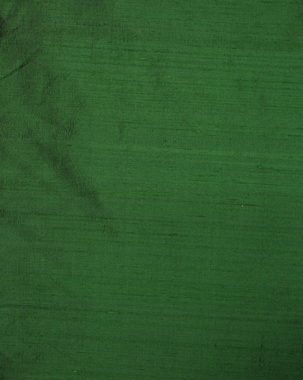 Dark Green Plain Raw Silk Fabric