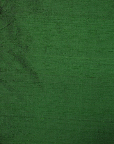 Dark Green Plain Raw Silk Fabric