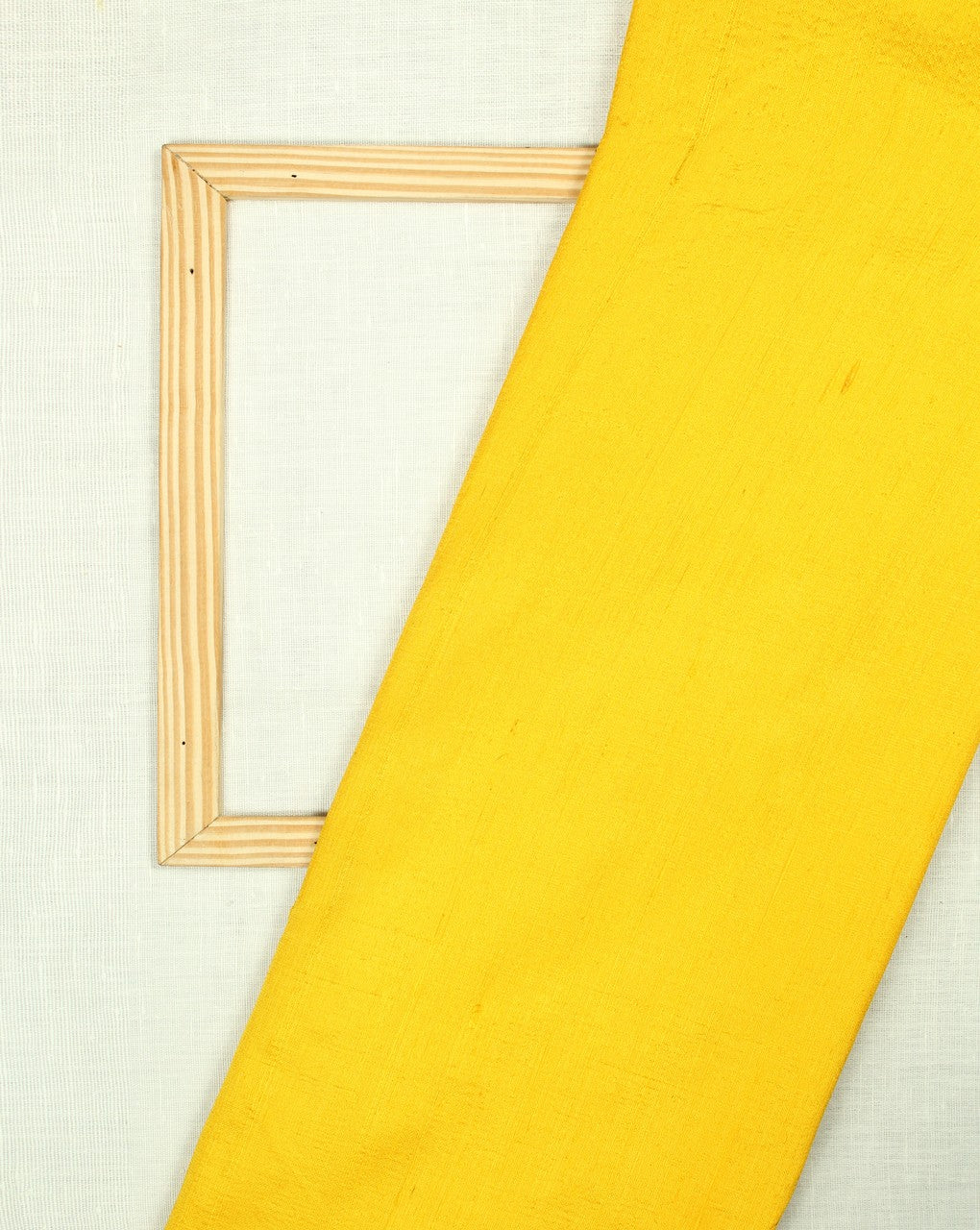 Yellow Plain Raw Silk Fabric