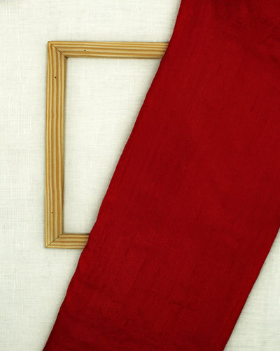 Red Plain Raw Silk Fabric