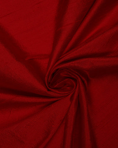 Red Plain Raw Silk Fabric