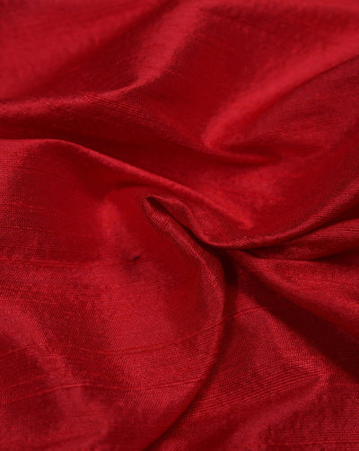 Red Plain Raw Silk Fabric