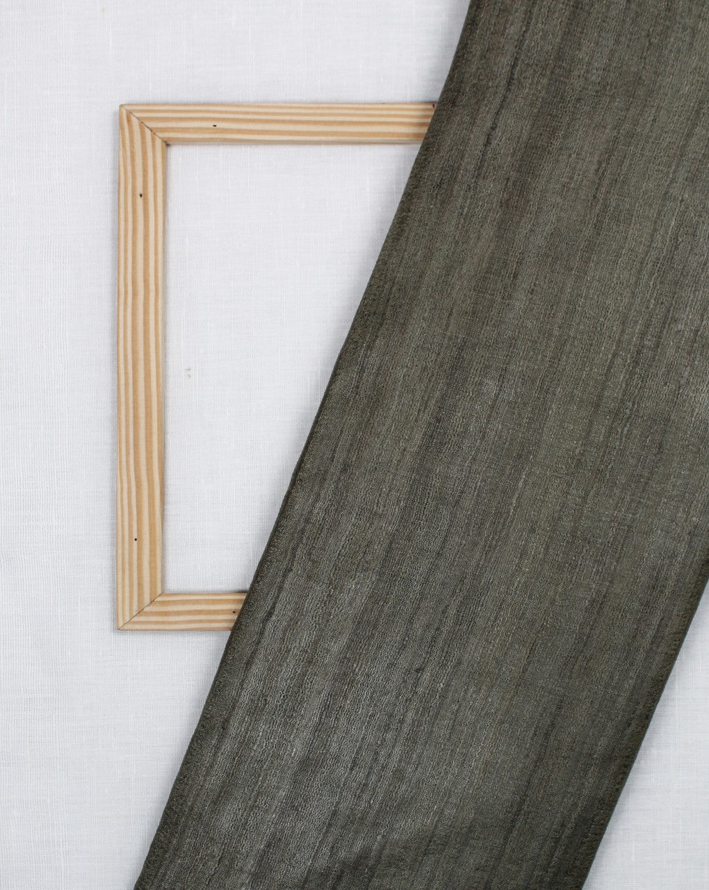 Grey Plain Khadi Silk Fabric