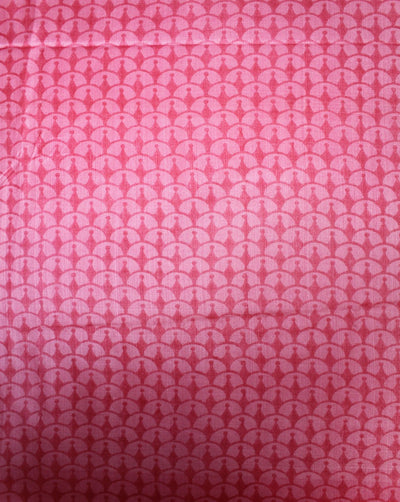 Red And Pink Abstract Design Tussar Silk Fabric